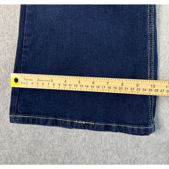 Bootcut Jeans Dark Wash Blue Womens L Mid Rise Stretch Denim 5-Pocket Slim Fit - Picture 7 of 10